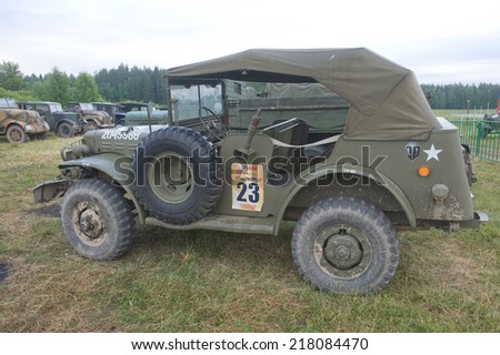 CHERNOGOLOVKA, MOSCOW REGION, RUSSIA - JUNE 21, 2013: Retro car Dodge WC-57 Command Car at the 3rd international meeting of 