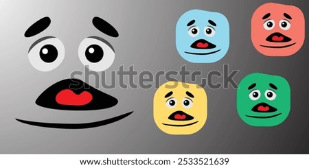 panic grimacing face, vector illustration showing panic face suitable for illustration and social media needs