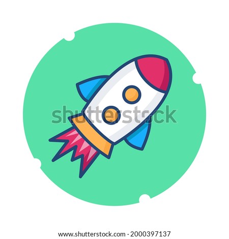 Rocket filled vector icon. Spaceship future icon