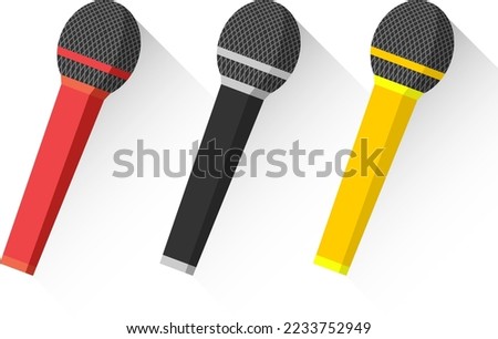 Microphone, microphone icon, microphone set on white background. Vector, cartoon illustration. Vector.