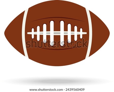 American football ball. American football ball icon isolated on white background with shadow. Vector, design illustration. Vector.