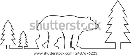 Bear, bear silhouette, bear icon isolated on white background. Vector, cartoon illustration. Vector.