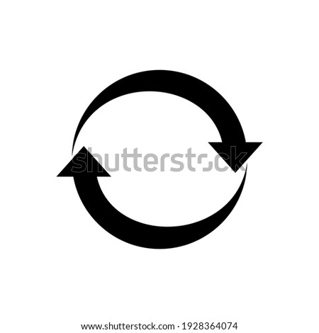 Black round go back return arrow icon, simple vector two u turn shape pointer flat design pictogram concept vector for app ads web banner button ui ux interface elements isolated on white background