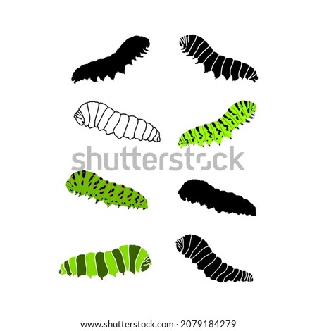 collection caterpillar vector icon. caterpillar sign on white background. caterpillar icon for web and app