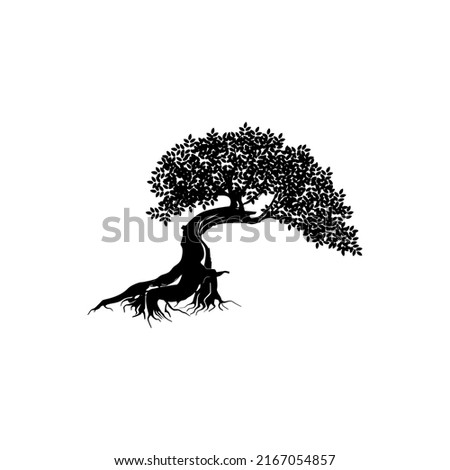 logo design black white tree