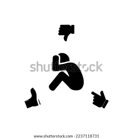 Different hands and shoes suggest a frightened young man. A victim of bullying.