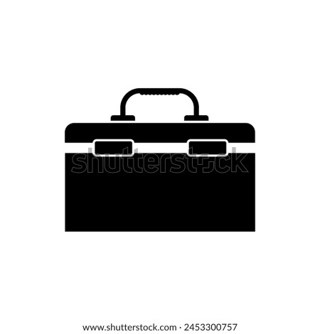 vector black toolbox icon on white background