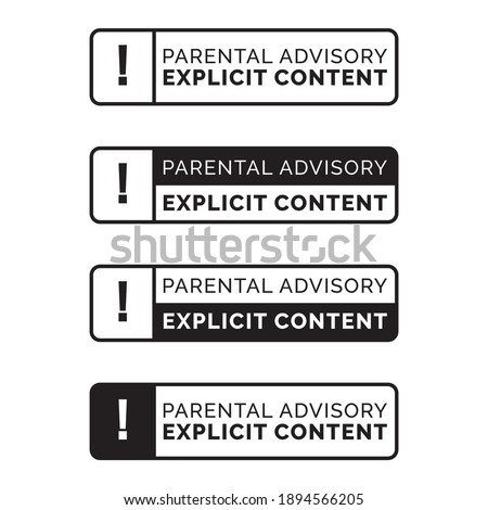 Parental advisory, explicit content!! This message is very important! Draw and Text T-Shirt Fashion Design Vector