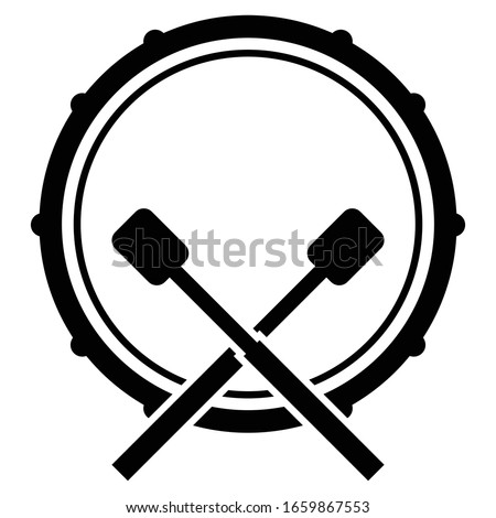 bass drum marching band graphic icon illustration