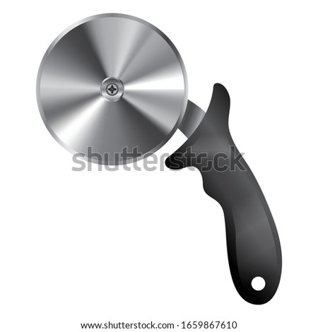 pizza cutter with handle illustration icon graphic