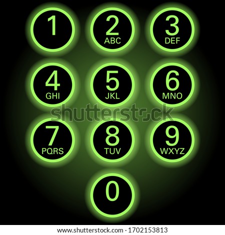 cellphone keypad on black background