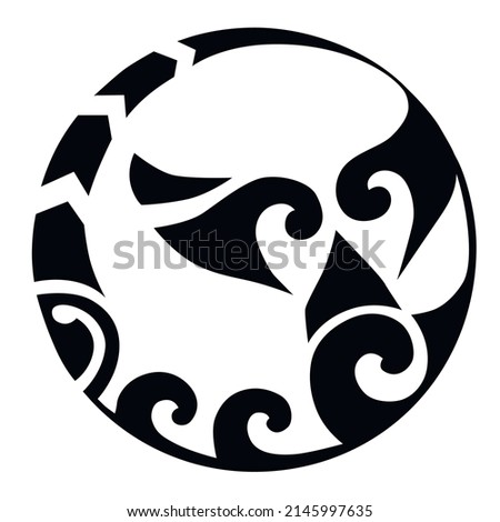 Tattoo Maori design. Ethnic oriental ornament. Art tribal tattoo. Vector sketch Logo of a tattoo Maori style. 