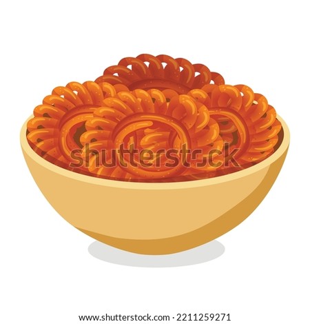 Mithai Food or Imarti Indian Sweets. Vector illustration