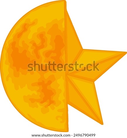 Asymmetric Star and Moon vector