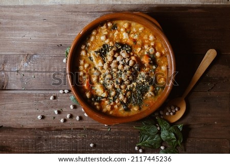 Similar – Image, Stock Photo Vegan food, chickpeas stewed with vegetables