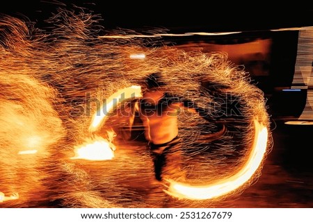 Similar – Image, Stock Photo Fire Dance Adventure