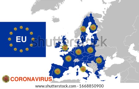 Coronavirus (COVID-19) Quarantine in European Union Stok fotoğraf © 