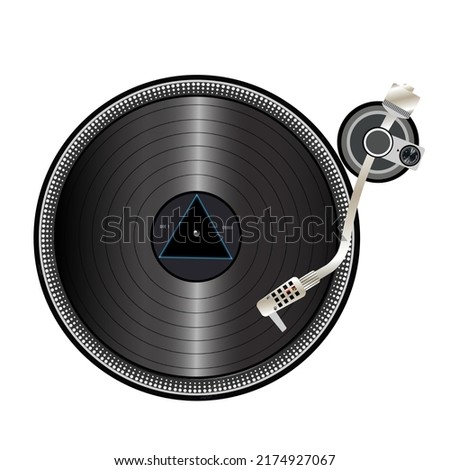 Dark side of the Turntable Vinyl Record Design vector illustration transparent T-shirt design