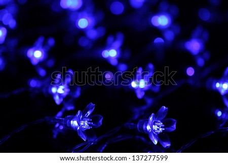 Twinkle lights made with blue ray light emitting diode in flower shape