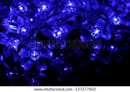 Twinkle lights made with blue ray light emitting diode in flower shape