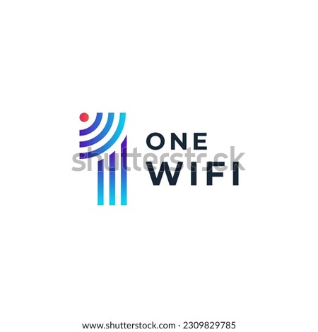 number one wifi logo design
