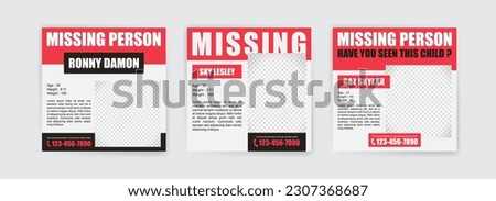 Social Media Post Template for Missing Person Search