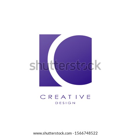 Techno Square Letter C logo.  Creative design concept square shape, stripe  line with hidden letter C logo for initial, business identity.