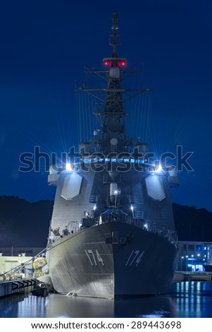 Tokyo Japan, 20 Jun 2015\
Japan Naval Ship DDG-174 Kirishima, at Yokosuka Naval Port.