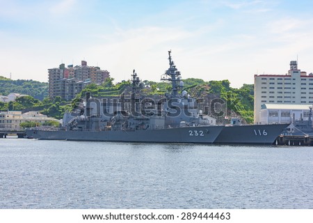 Tokyo Japan, 20 Jun 2015
Japan Naval Ship DE-232 Sendai, at Yokosuka Naval Port.