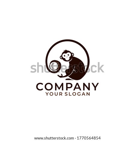 monkey logo design, circle shape