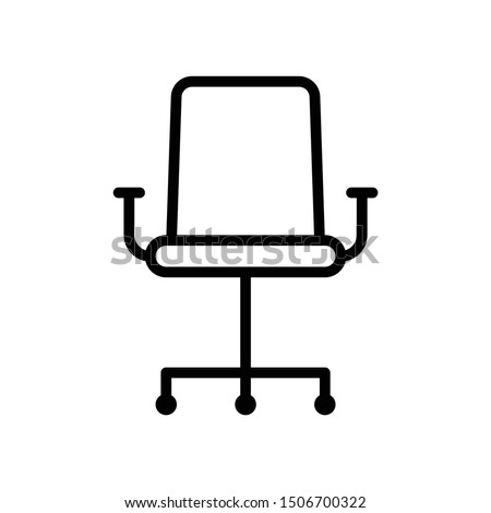 Office Interior Employee Executive Low Back Chair Vector Icon Design, 
