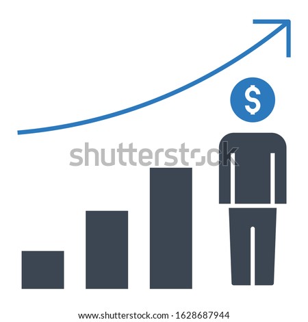 Household Income per Capita growth vector icon design, High Wage & Overhead Expenses on white background Stok fotoğraf © 
