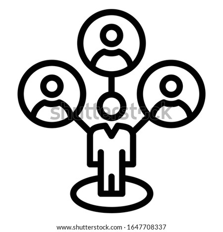 Interrelationship concept, hrm symbol on white background, relationship between two or more individuals vector icon design