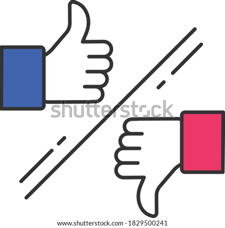 Like Vs Dislike Concept, upvote and downvote vector color icon design, Presidential elections 2020 in United States Symbol on White background