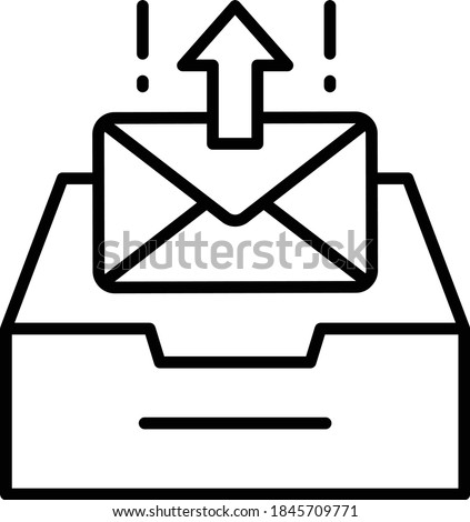 Outbox Concept, outgoing mail Server vector icon design, Cloud computing and Web hosting services Symbol on White background