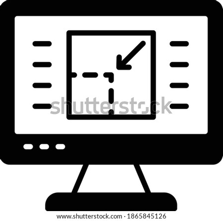 Webpage Resize Concept, Responsive Web Development Vector Glyph Icon Design, UI Sign