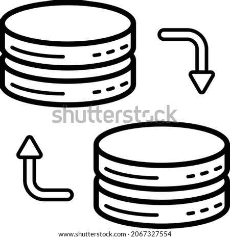 Database active passive replication Concept, Virtual synchrony Vector Icon Design, Big data Symbol, Business intelligence Sign,Web hosting and Data Center Stock Illustration