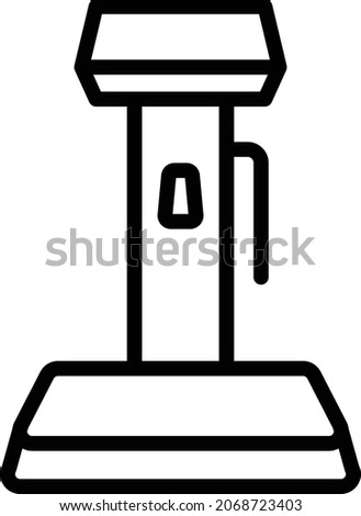 Digital Super Mini Commercial Platform Weighing Scale Concept Vector Line Icon Design, Weight Measuring device Symbol, Mass balances Sign, Traditional scale Stock Illustration