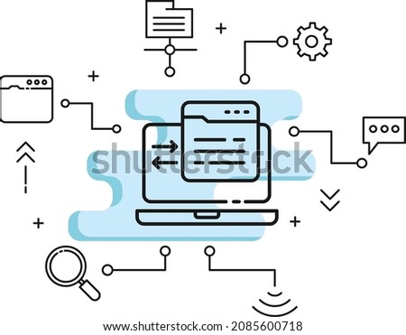 HTTP response status code 302 Concept, Moved Permanently redirect status response Concept Vector Icon Design, Cloud computing and Internet hosting services Symbol, 301 Redirect stock illustration