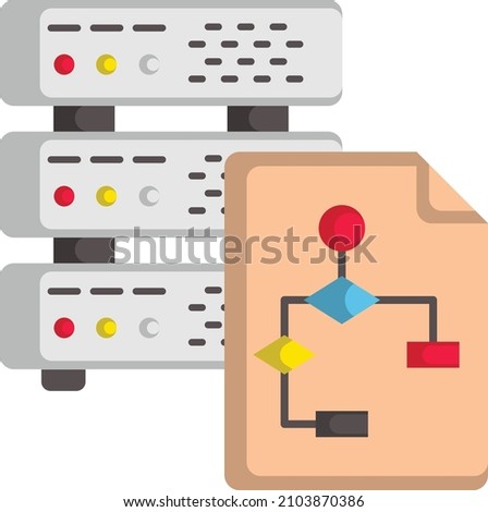 entity relationship model Concept, rdbms Vector Color Icon Design, Big data Symbol, Business intelligence Sign,Web hosting and Data Center Stock Illustration Stock fotó © 