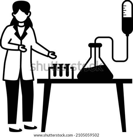medical technologists Concept, lab scientist Vector Icon Design, Medical and Healthcare Scene Symbol, Diseases Diagnostics Sign, Doctor and Patient Characters Stock Illustration