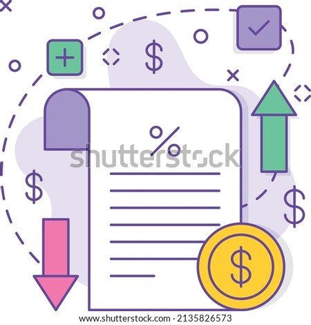 Net Profit and Loss Statement Concept,  income and expense statement vector color icon design, business corporation symbol, Joint partnerships Sign, Sales and Marketing management stock illustration