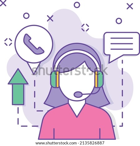 Outbound call center Agent Concept, Hotline Operator vector color icon design, business corporation symbol, Joint partnerships Sign, Sales and Marketing management stock illustration