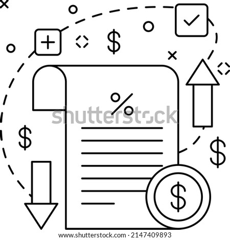 income and expense statement vector line icon design, business corporation symbol, Joint partnerships Sign, Sales and Marketing management stock illustration, Net Profit and Loss Statement Concept