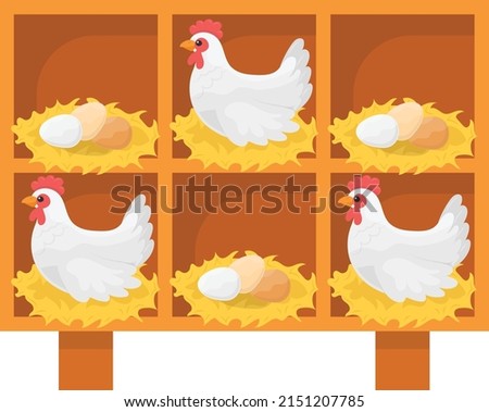 chicken coop nesting boxes Concept, Parent Stock Layer Breeder vector color icon design, Poultry farming symbol, Meat or Eggs Production Sign, Protein and farmyard equipment stock illustration