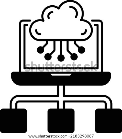 Machine Instances Vector Icon Design, Cloud Processing Symbol, Computing Services Sign, Web Services and Data Center stock illustration, Nodes and Clusters Concept