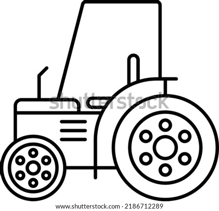 harvesting and threshing machine vector line icon design, Farming and Agriculture symbol, village life Sign, Rural and Livestock stock illustration, farmer tractor Concept