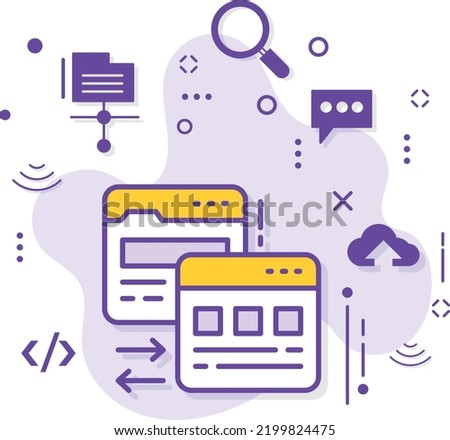 URL Forwarding Concept, Website Cloaking Sign, 301 Moved permanently or Server Redirect Vector Icon Design, Cloud computing and Internet hosting services Symbol, 