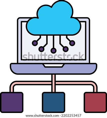 Nodes and Clusters Concept, Machine Instances Vector Icon Design, Cloud Processing Symbol, Computing Services Sign, Web Services and Data Center stock illustration
