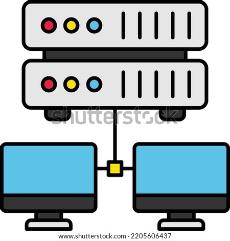 network attached storage vector color icon design, Big data Symbol, Business intelligence Sign,Web hosting and Data Center Stock Illustration, Storage area network Concept,